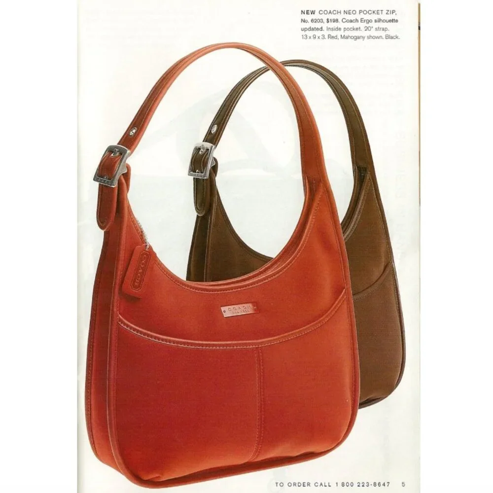 Coach Vintage - Ergo Neo Pocket Zip in Black with Nickel Hardware, Mexico 1998